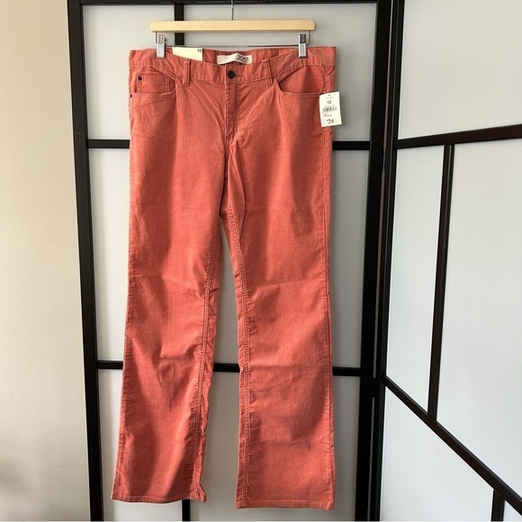 NWT Joe Fresh Salmon color Corduroy Low Rise Wide Leg Bootcut. Perfect for Fall - Picture 3 of 14